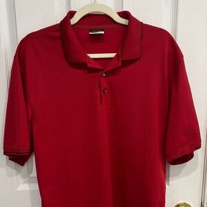 Nike Golf Polo Shirt DRY FIT Adult M  Red Lightweight Golf Casual Mens.